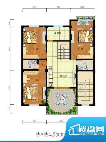 龙清花园户型图 3室面积:120.00m平米