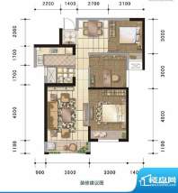 中超水木春天5#楼B户面积:75.00m平米