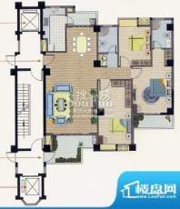 宝辉花园户型图 3室面积:140.00m平米