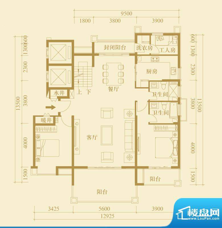 B区18层 B户型空中别墅一层