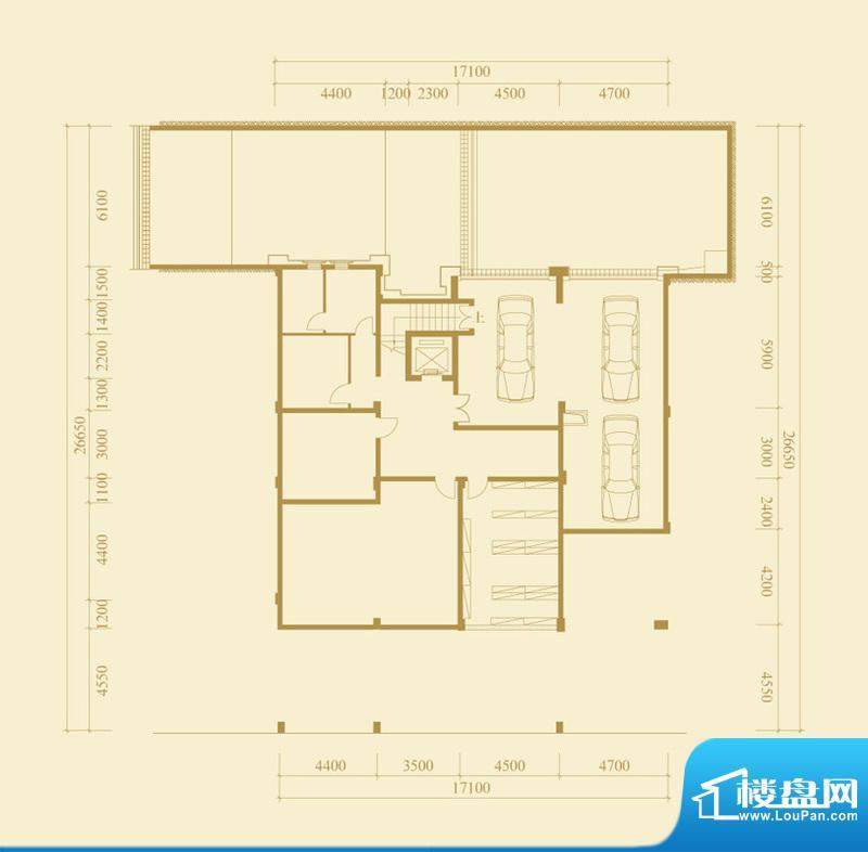 王爵城堡885户型地下半层