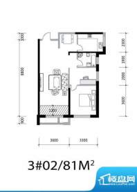 亚泰梧桐公馆3#楼02面积:81.00平米