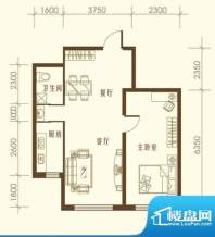 嘉柏湾一期户型图A3面积:62.01平米