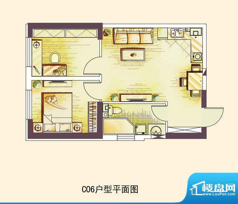 中海凯旋门一期高层面积:66.00平米