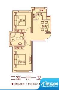 龙润福湾国际63平方面积:63.00平米