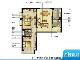 中恒书香门邸标准层面积:121.00m平米