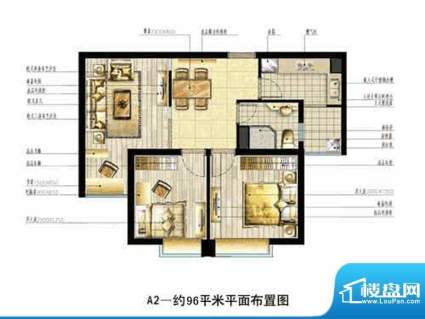 中恒书香门邸标准层面积:96.00m平米