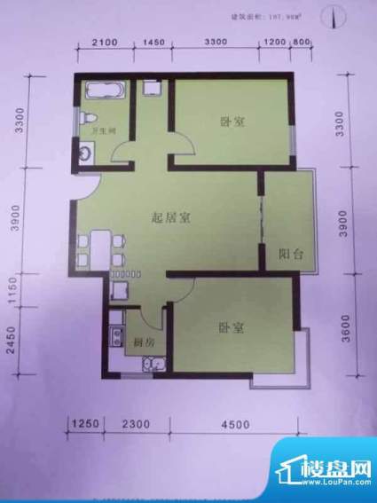 金宇大厦标准层C户型面积:107.90m平米