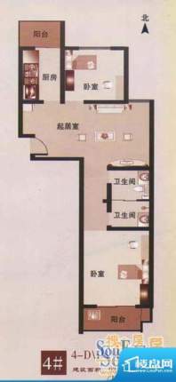 美意苑D1户型 2室1厅面积:101.67m平米