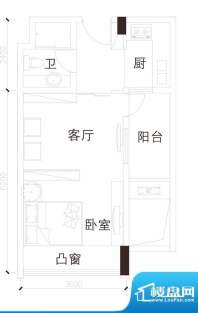 天成国际·金寓A户型面积:47.28平米