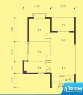 滨江度假城C1户型图面积:79.51平米