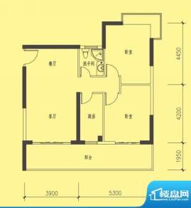 滨江度假城A户型图 面积:95.97平米