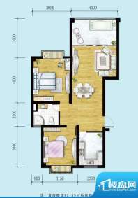金螺湾公寓F户型 2室面积:85.68平米