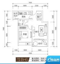 海韵阳光城精致一房面积:51.56平米