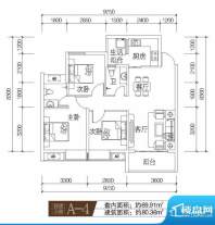 海韵阳光城舒适三房面积:80.36平米