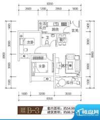 海韵阳光城温馨两房面积:66.34平米