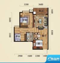 沁园岭秀A2户型图 2面积:75.60平米