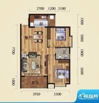 沁园岭秀A5户型图 2面积:85.68平米