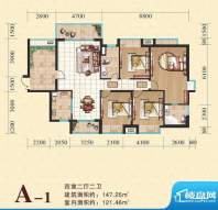 海尚明居A1户型图 4面积:147.25平米