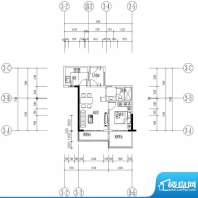 滨江花城4号楼二单元面积:62.40平米