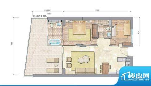 博鳌金湾B户型图 2室面积:145.00平米