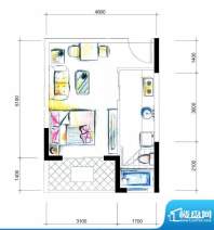 临澜湾海豚花园1号楼面积:35.06平米