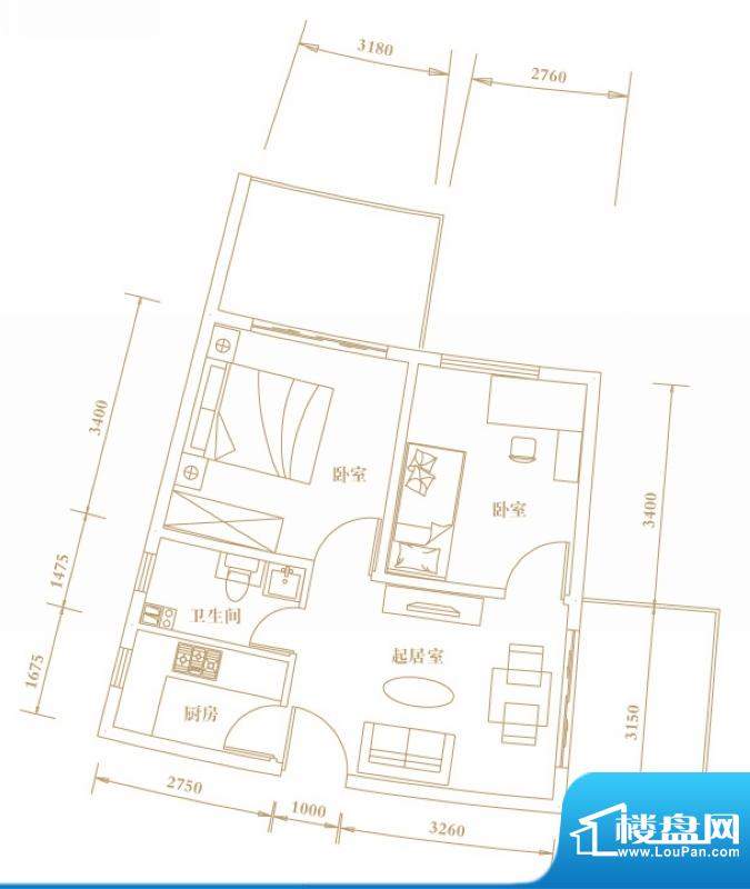 棕榈半岛国际公寓a2面积:62.67平米