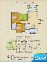 保亭上观园B-4户型图面积:93.00平米