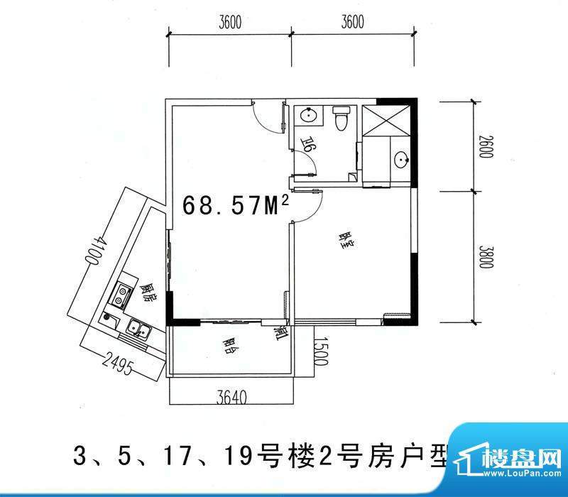 伊比亚河畔3#、5#、面积:68.57平米