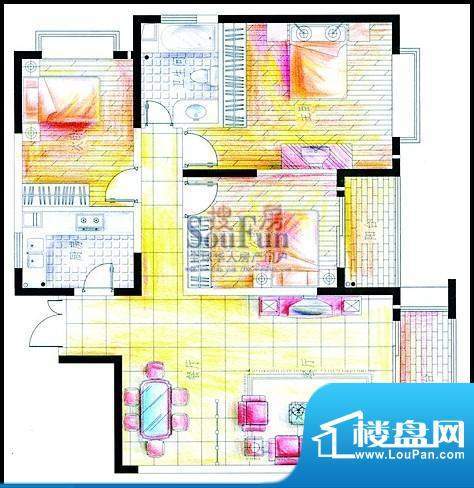 博海悠度湾户型图 3面积:115.84平米