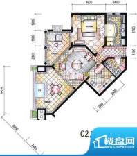 东和福湾公寓C2户型面积:100.43平米