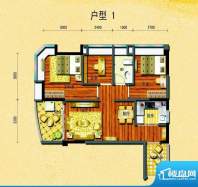 碧桂园椰城户型1 3室面积:83.50平米