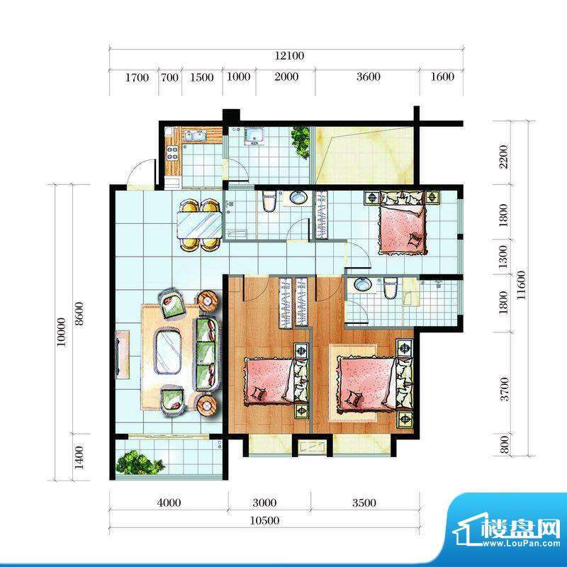 海韵东岸C2户型(合成面积:135.09平米