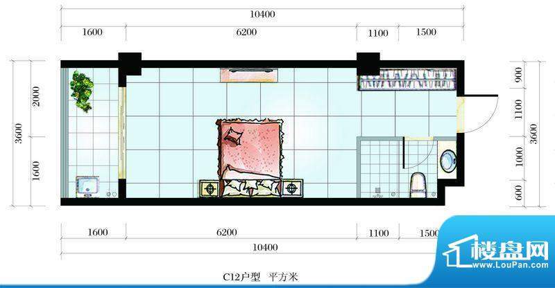 海韵东岸C12户型 1室面积:0.00平米