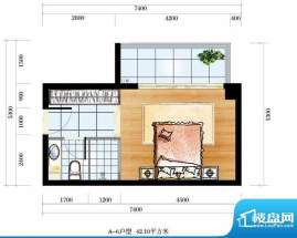 海韵东岸A6户型 1室面积:42.10平米