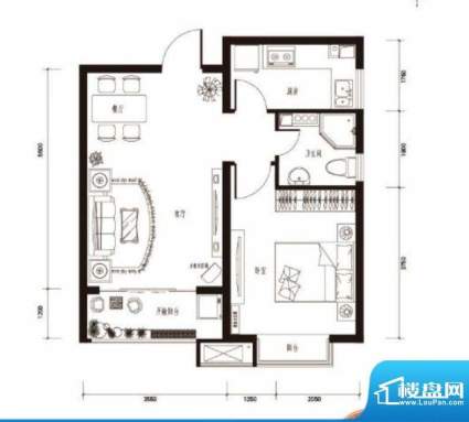 儋州望海国际广场J户面积:58.00平米