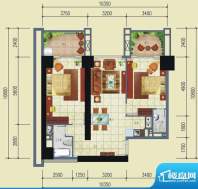 南国海立方户型图 2面积:109.71平米