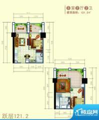 南国海立方3房2厅2卫面积:121.20平米