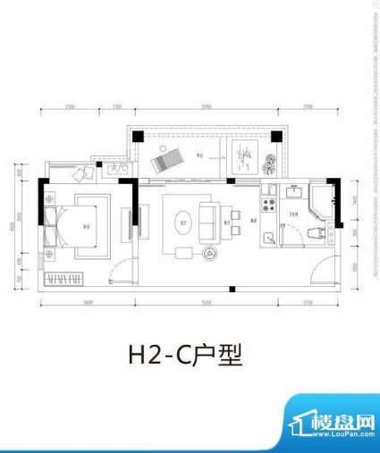 芭蕾雨逸景H2-c-公寓面积:50.00平米