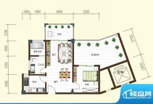 椰林居养生花园B户型面积:75.92平米