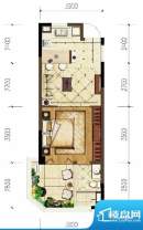 翠屏阅棠公寓D1户型面积:49.24平米