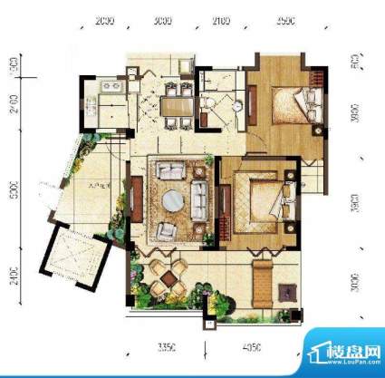 翠屏阅棠公寓G3户型面积:98.00平米