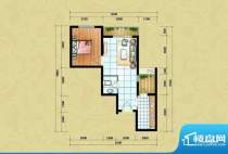 海逸广场A-2户型 1室面积:53.51平米