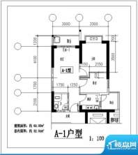 凤翔花园A-1户型图 面积:60.88平米