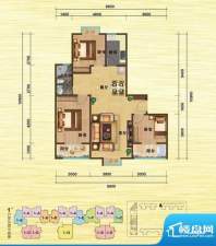 儋城壹品1-E户型 3室面积:95.80平米