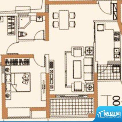 城湖憩园1号楼B户型面积:89.00平米