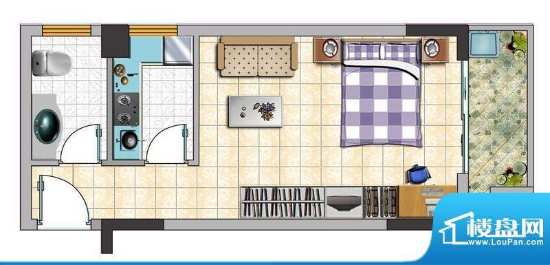 诚品1000B户型图 1室面积:0.00平米