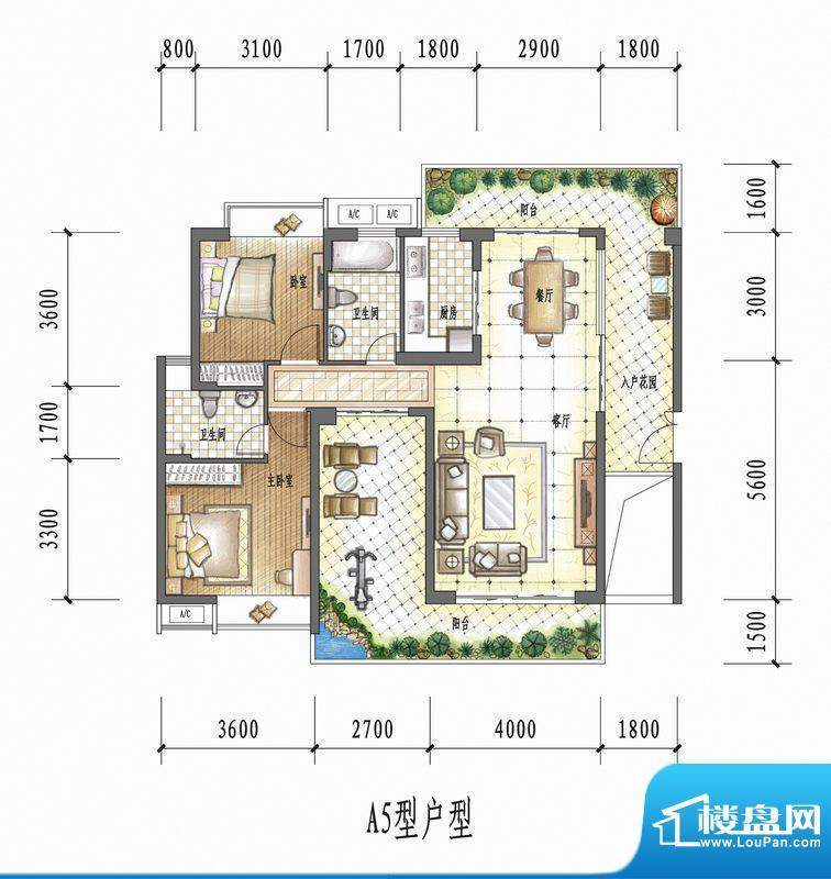 国瑞花园A5型户型 2面积:0.00平米