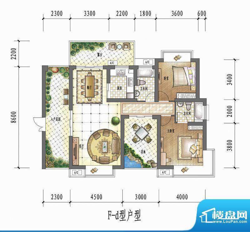 国瑞花园F-d型户型 面积:0.00平米