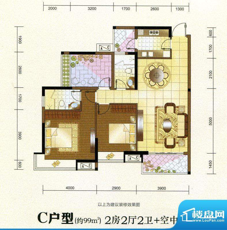 富山居花园13-14栋标面积:99.00平米